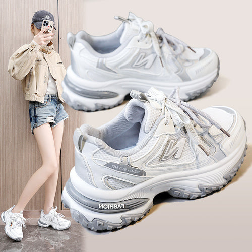 Damen Sportliche Sneakers mit atmungsaktiver Mesh-Oberfläche und dämpfender Laufsohle EB 1771555686