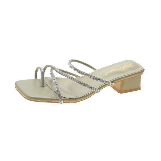 Damen elegante Sandaletten mit glitzernden Riemchen EB