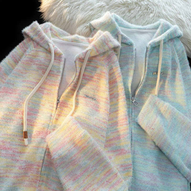 Damen Zip-Hoodie mit leicht strukturiertem Schlaufenmuster und praktischen Taschen EB