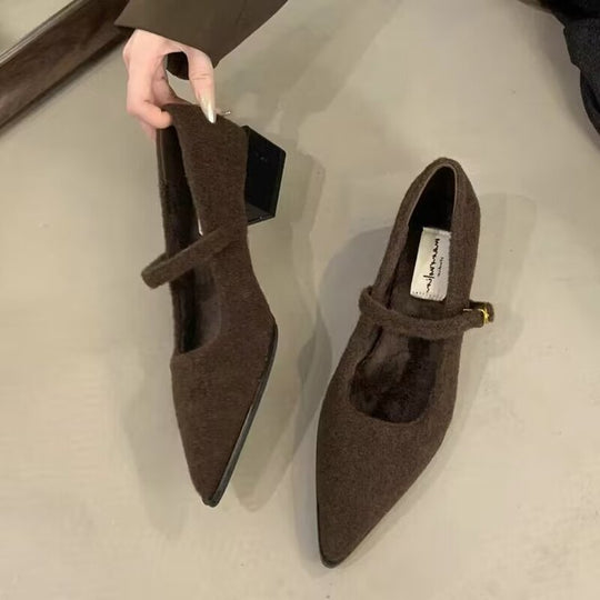 Damen elegante Ballerina-Schuhe mit modischem Riemchen und komfortabler Innensohle EB
