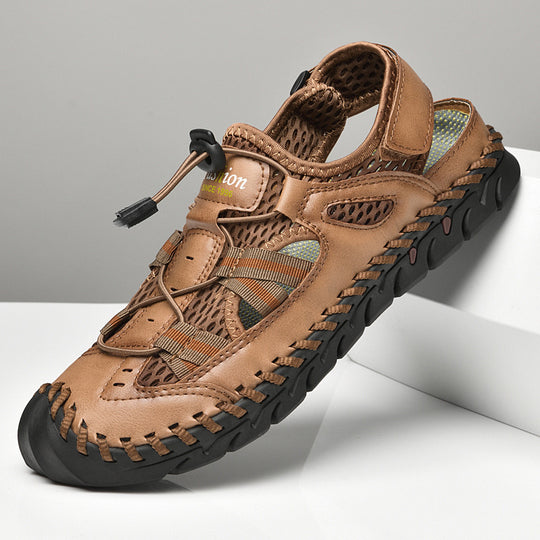 Herren Wasserdichte und atmungsaktive Outdoor-Sandalen mit flexiblem Kordelzug EB