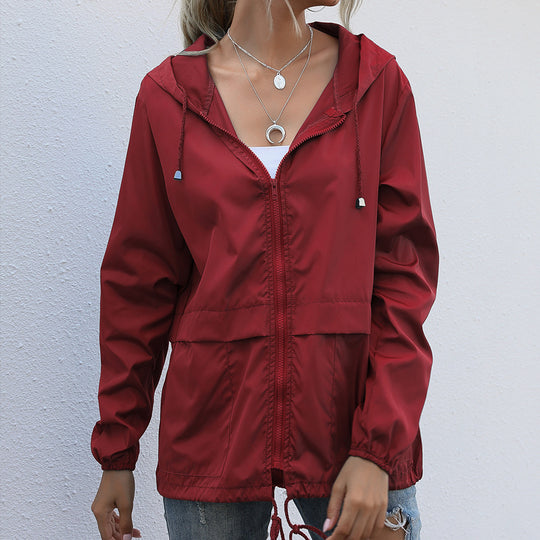 Damen Freizeitjacke mit verstellbarem Kordelzug und leichtem Material EB