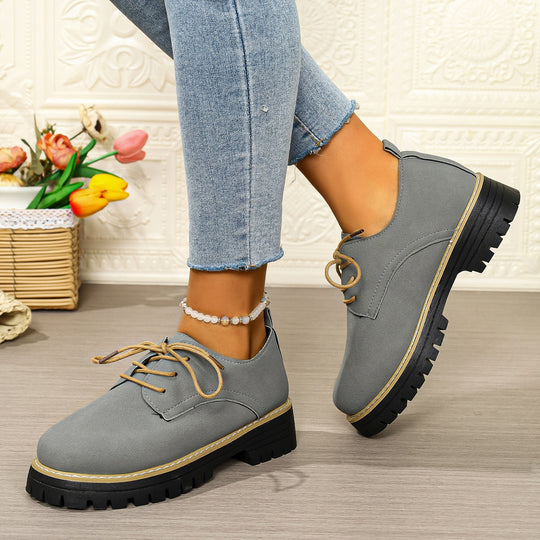 Damen Modische Schnürschuhe mit rutschfester Sohle und dämpfendem Fußbett EB