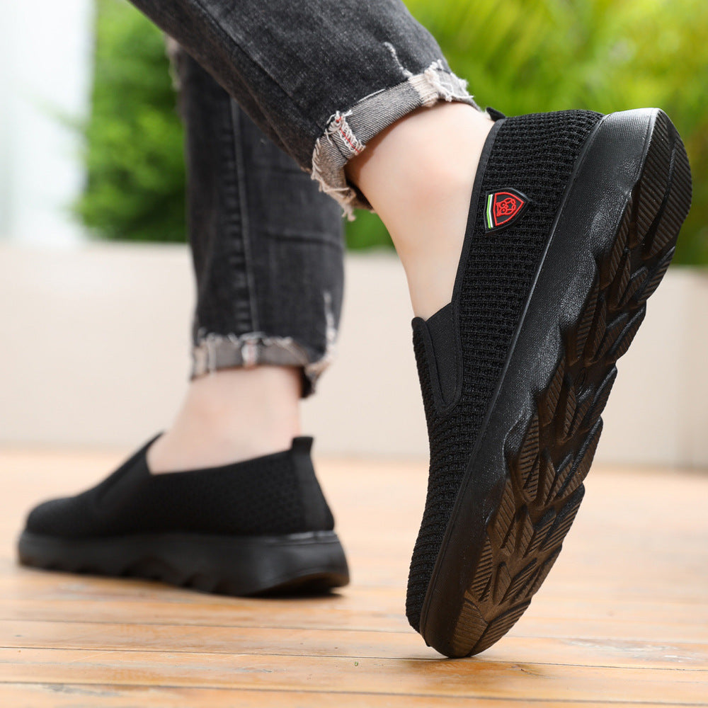 Damen Bequeme Slip-On Sneakers mit atmungsaktivem Obermaterial EB