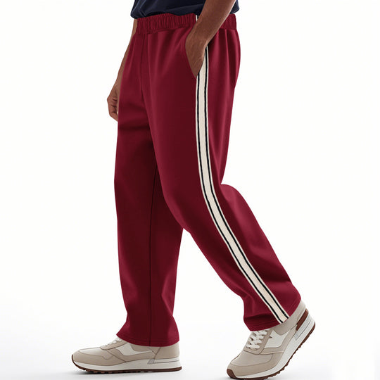 Herren nan weite Relax-Trackhose im Retro-Stil mit doppelter Seitenpaspel und elastischem Komfortbund EB