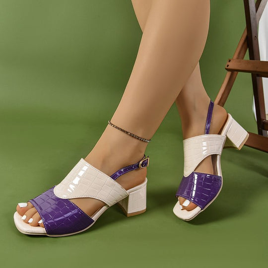 Damen Elegante Sling-Pumps mit modischem Krokodil-Leder-Design und bequemer Fußbettung EB
