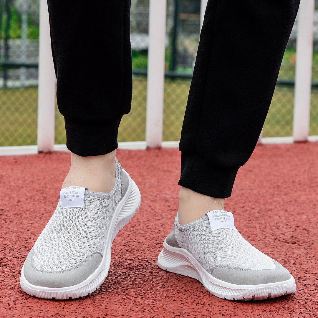Damen Bequeme Slip-On Freizeitschuhe mit atmungsaktiver Netzstruktur EB