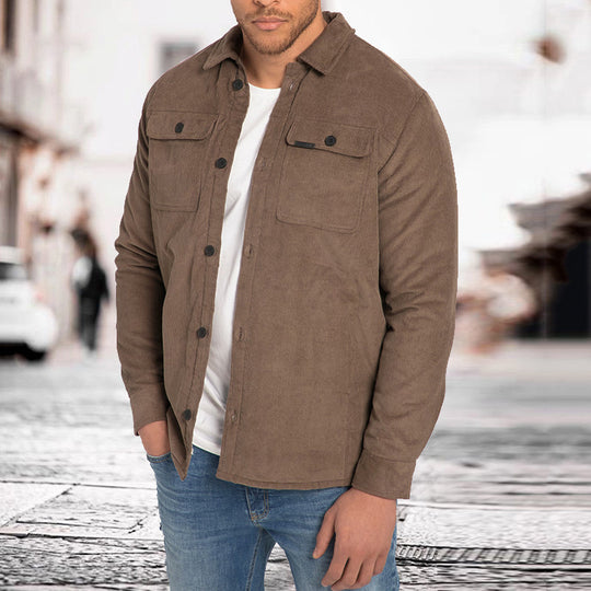 Herren Cordjacke mit praktischen Brusttaschen und modernem Schnitt EB