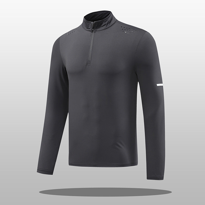 Herren Funktions-Langarmshirt mit Reißverschluss und atmungsaktivem Material EB