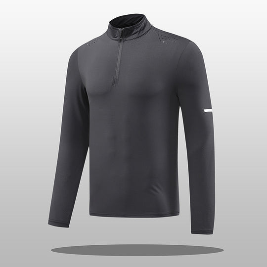 Herren Funktions-Langarmshirt mit Reißverschluss und atmungsaktivem Material EB