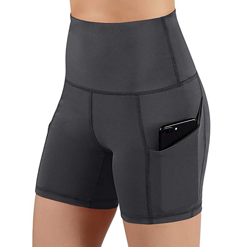 Damen Sportliche Hochtaillierte Shorts EB