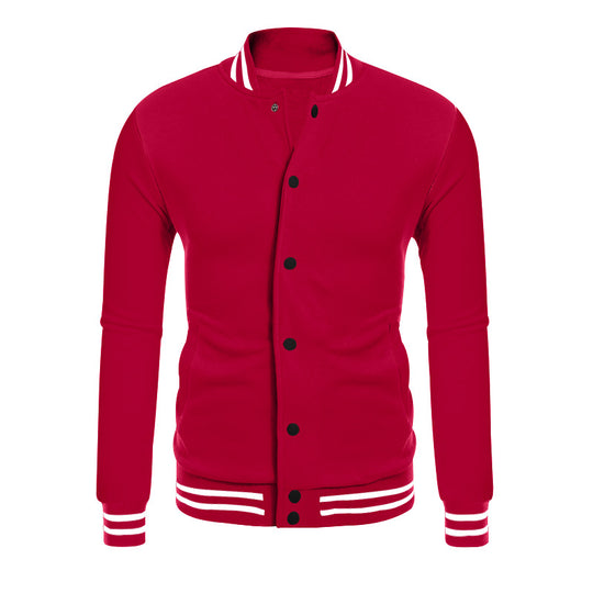 Herren nan College-Bomberjacke im Varsity-Stil mit Druckknopfleiste und gerippten Bündchen EB