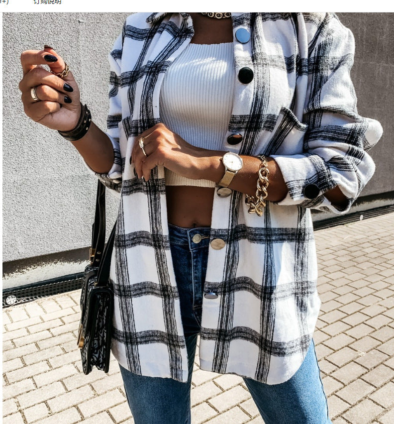 Damen Karomuster Überhemdjacke EB