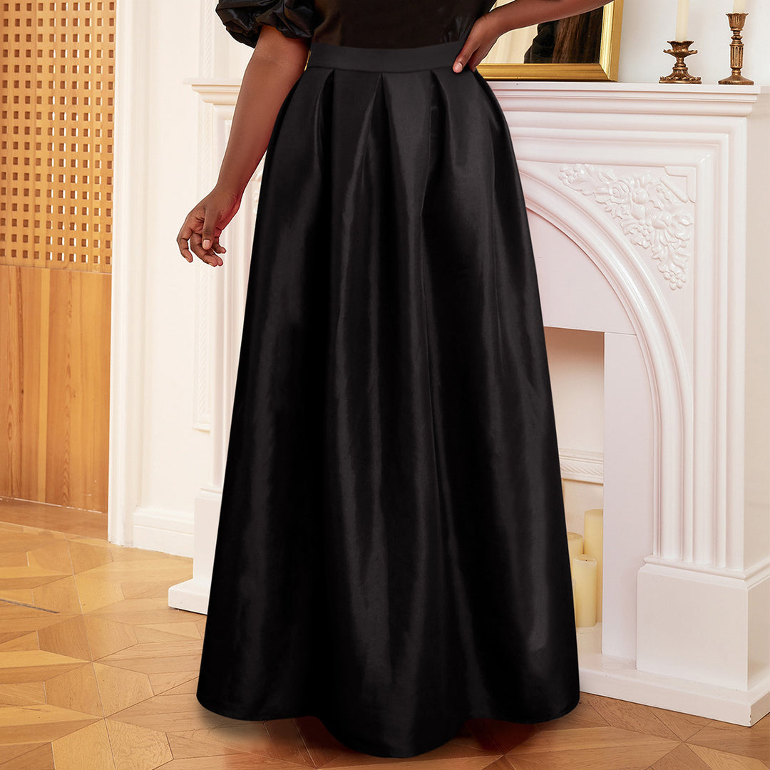 Damen Eleganter Maxirock mit Faltenwurf EB