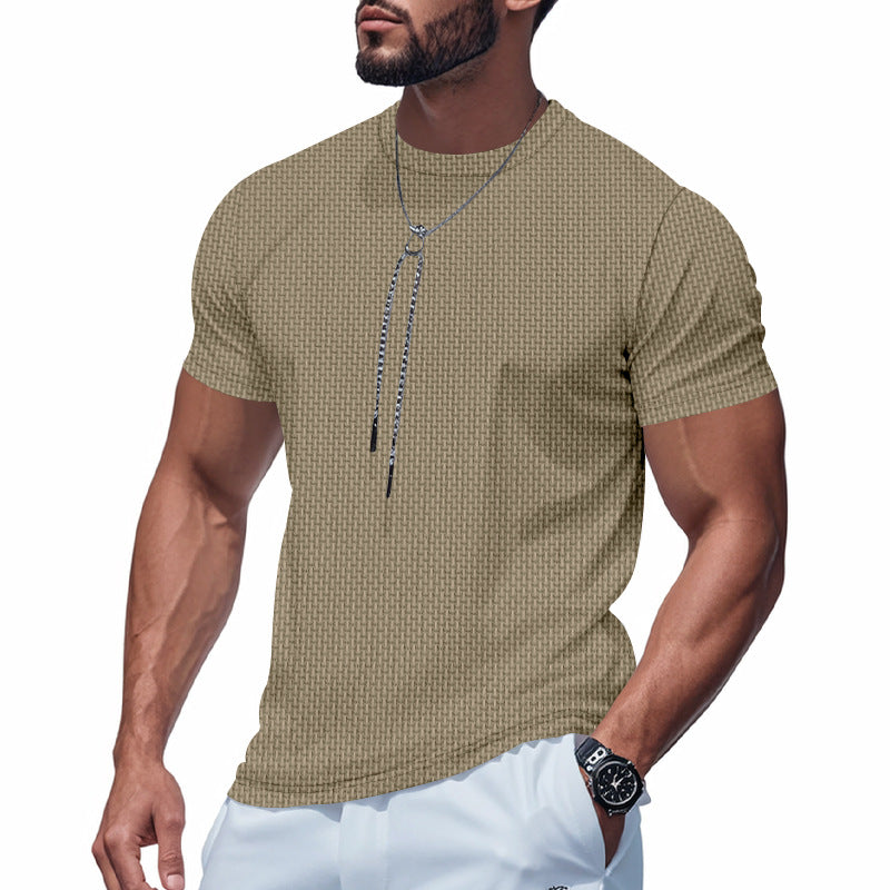 Herren Kurzarm T-Shirt mit strukturiertem Design und atmungsaktiver Baumwolle EB