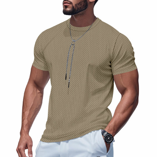 Herren Kurzarm T-Shirt mit strukturiertem Design und atmungsaktiver Baumwolle EB