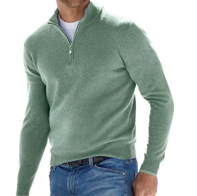 Damen nan leichter Sweatshirtpullover mit halbem Reißverschluss EB