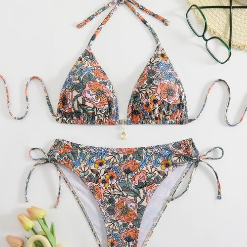 Damen Floral Design Bikini EB