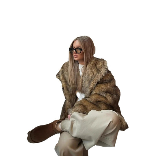 Damen Kuschelige Faux-Fur Jacke mit weichem Innenfutter EB