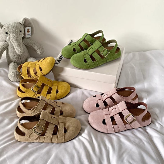 Damen Freizeitsandalen mit modischem Riemen und hochwertigem Wildleder EB