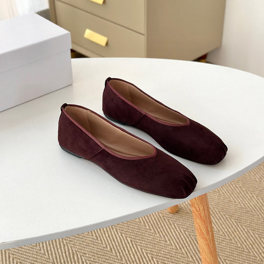 Damen Mokassin-Ballerinas aus weichem Veloursleder EB