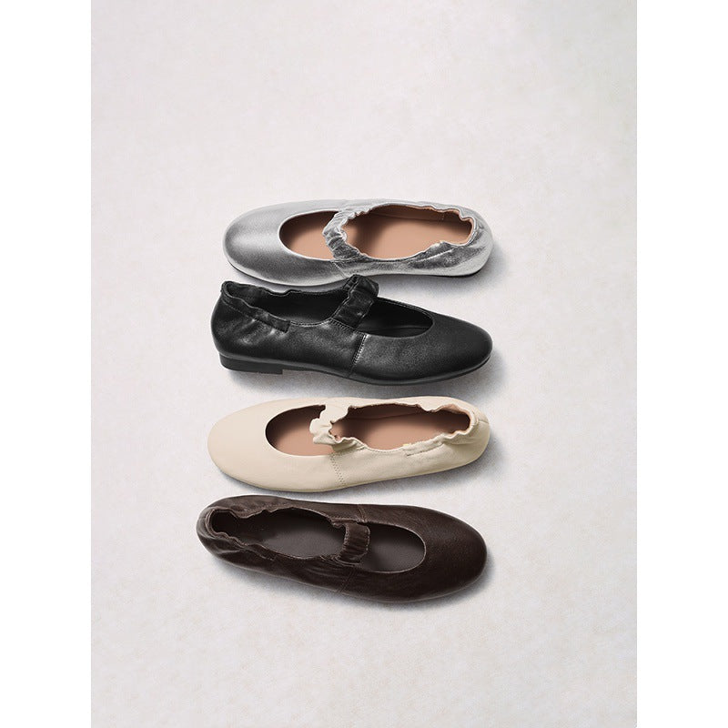 Damen Ballerinas mit modischem Riemen und flexibler Sohle EB