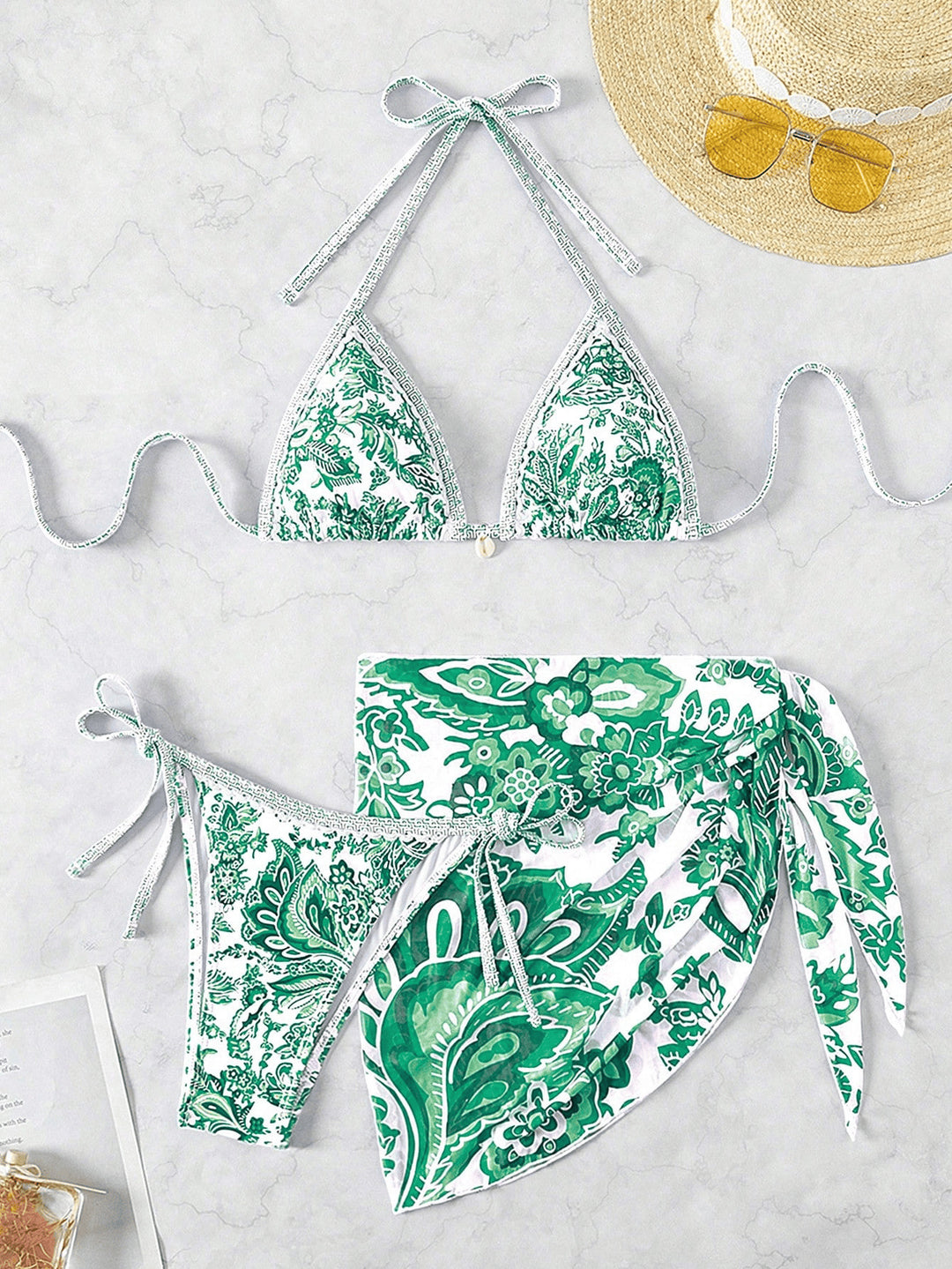 Damen Triangel-Bikini-Set mit voluminösen Rüschen EB