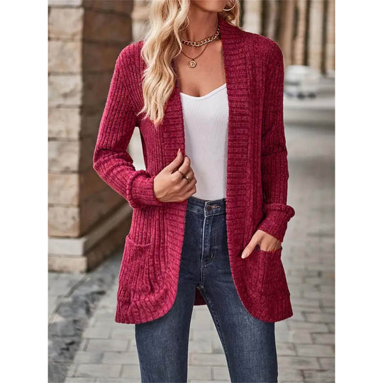 Damen Strickjacke mit lässigem Schnitt und praktischen Taschen EB