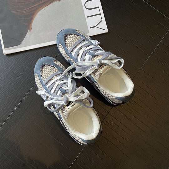 Damen Sneakers im lässigen Design mit innovativer Schnürtechnik und atmungsaktiver Oberflächenstruktur EB