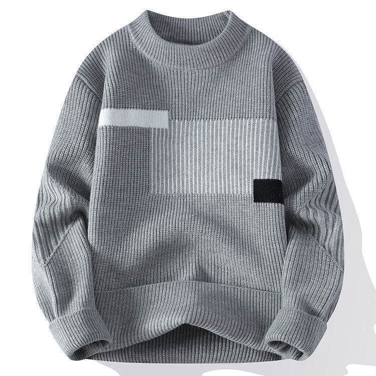 Damen moderner Strickpullover mit geometrischem Muster EB