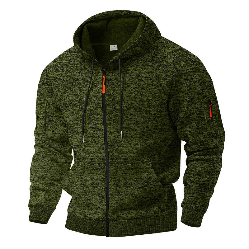 Herren Sportlicher Kapuzenpullover mit kontrastierenden Details und Reißverschluss EB