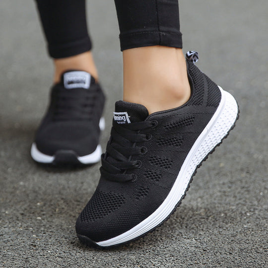 Unisex leichte gestrickte Freizeit- und Laufsneaker mit stoßabsorbierender Komfortsohle EB