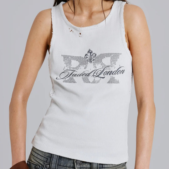 Damen lässiges Tanktop mit stylischem Grafikdruck EB