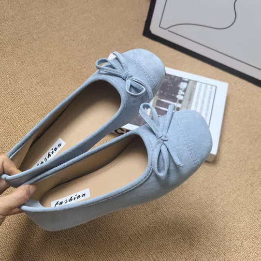 Damen Ballerinas mit elegantem Glanz und verspieltem Schleifendetail EB