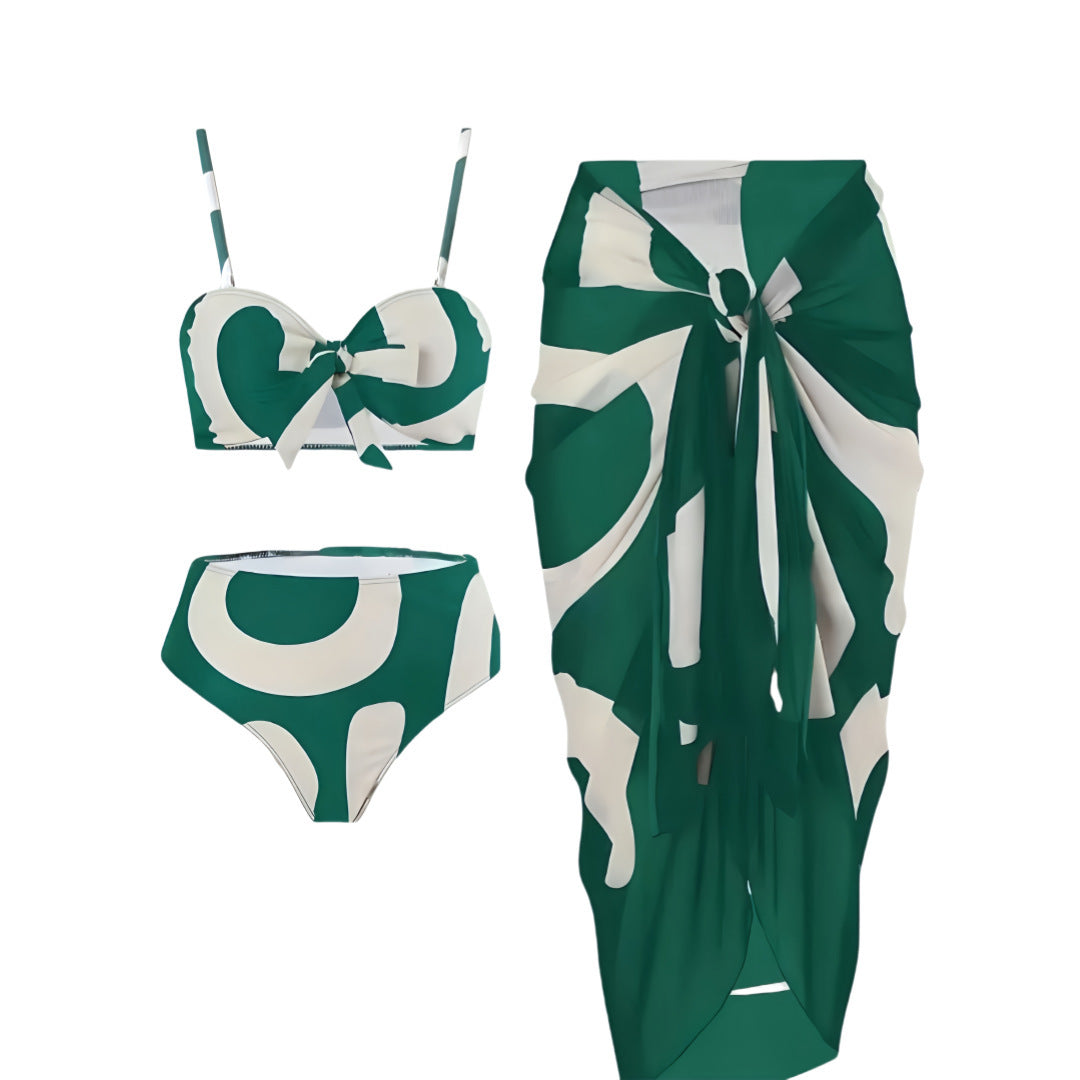 Damen Bandeau-Bikini mit kombinierbarem Wickelrock EB