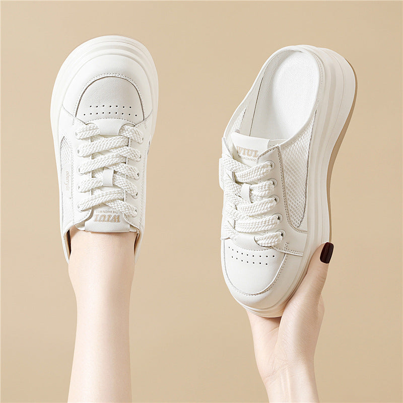 Damen Bequeme Plateau-Sneaker mit atmungsaktiver Mesh-Oberfläche EB