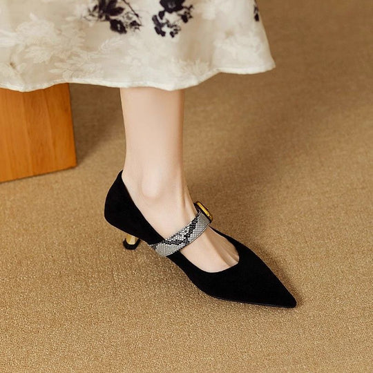 Damen elegante Slingback-Pumps mit modischem Schnallenakzent EB