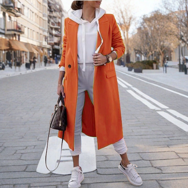 Damen eleganter trenchcoat mit Kapuze EB