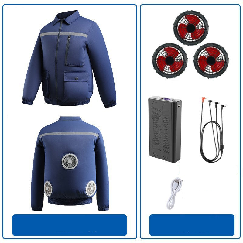 Herren nan belüftete Arbeitsjacke mit integrierten Lüftern, USB-Stromanschluss und reflektierenden Einsätzen EB