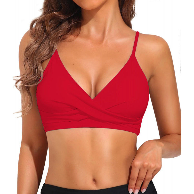 Damen Sportliches Bikini-Oberteil mit Wickel-Design EB