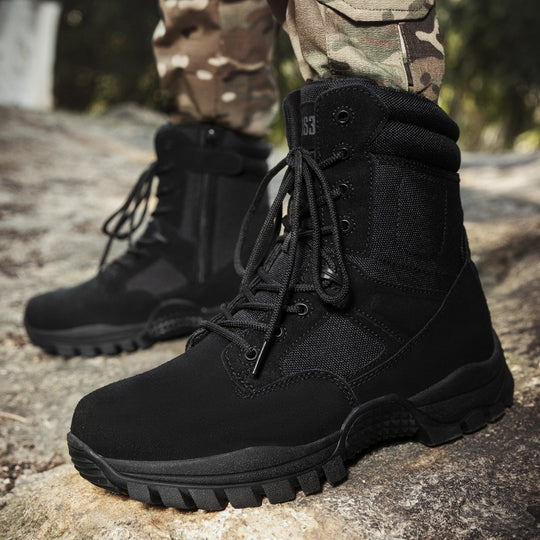 Herren Tactical Stiefel mit strapazierfähigem Obermaterial und hohem Knöchelschutz EB
