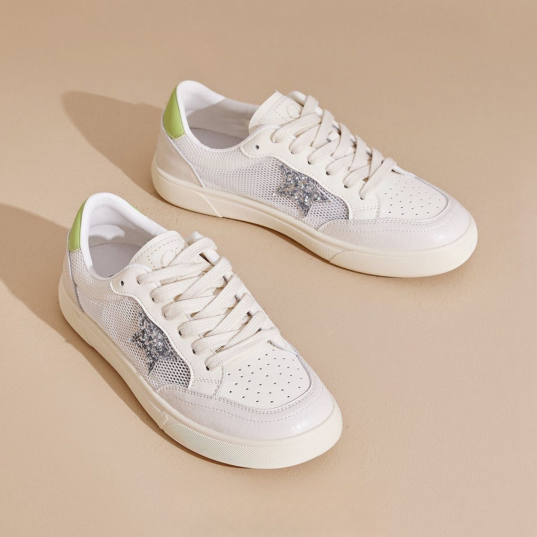 Damen Sneaker mit atmungsaktivem Mesh und stilvollem Sternen-Design EB