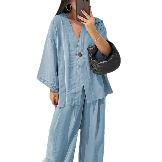 Damen Elegante Kimono-Jacke mit weiten Ärmeln und lockerer Passform EB