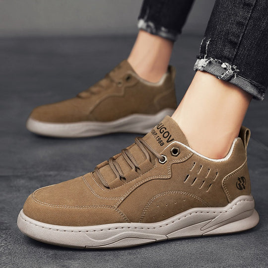 Herren urbane Retro-Cupsohlen-Sneaker aus Mikrofaser-Wildleder mit belüftetem Schaft EB