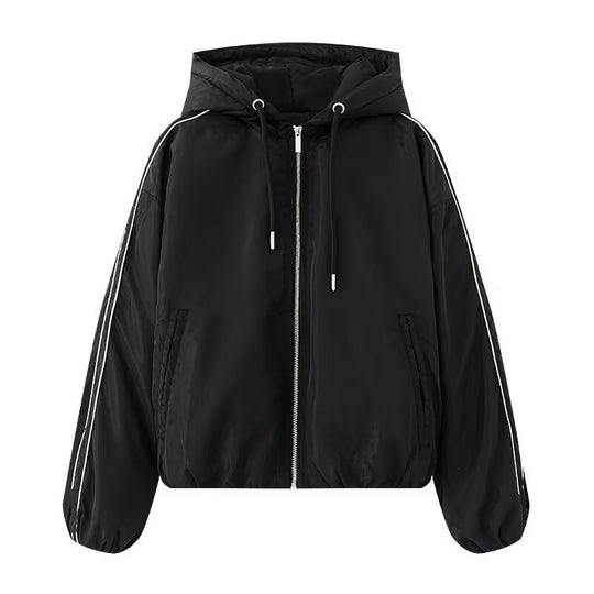 Damen sportliche Übergangsjacke mit hohem Kragen und praktischen Taschen EB