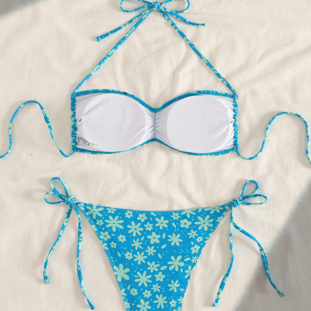Damen Bandeau-Bikini mit floralen Akzenten EB