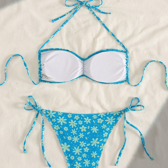 Damen Bandeau-Bikini mit floralen Akzenten EB