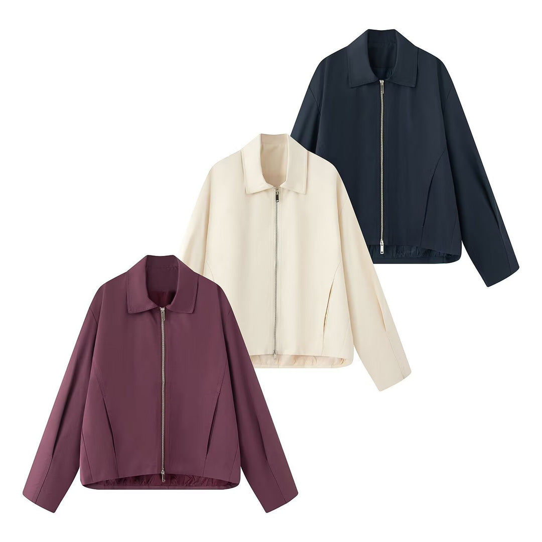 Damen modische Übergangsjacke mit edlem Stehkragen EB