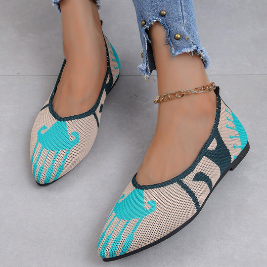 Damen Ballerinas mit modernem Leopardenmuster und bequemer Sohle EB