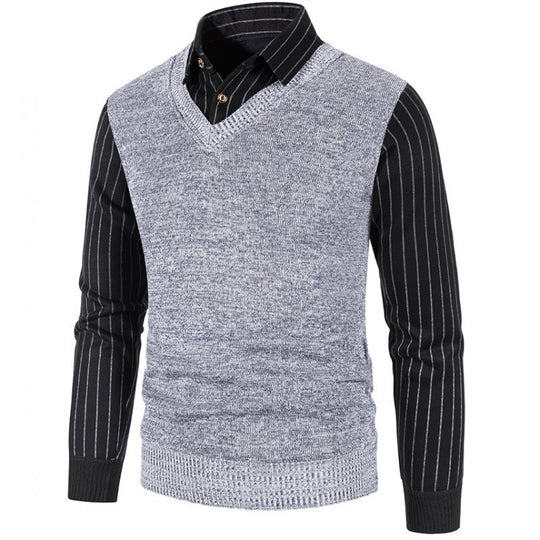 Herren eleganter V-Ausschnitt Pullover EB